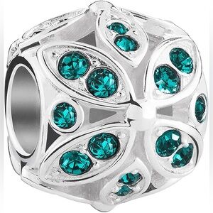 Chamilia Floral Green Color Accent bead